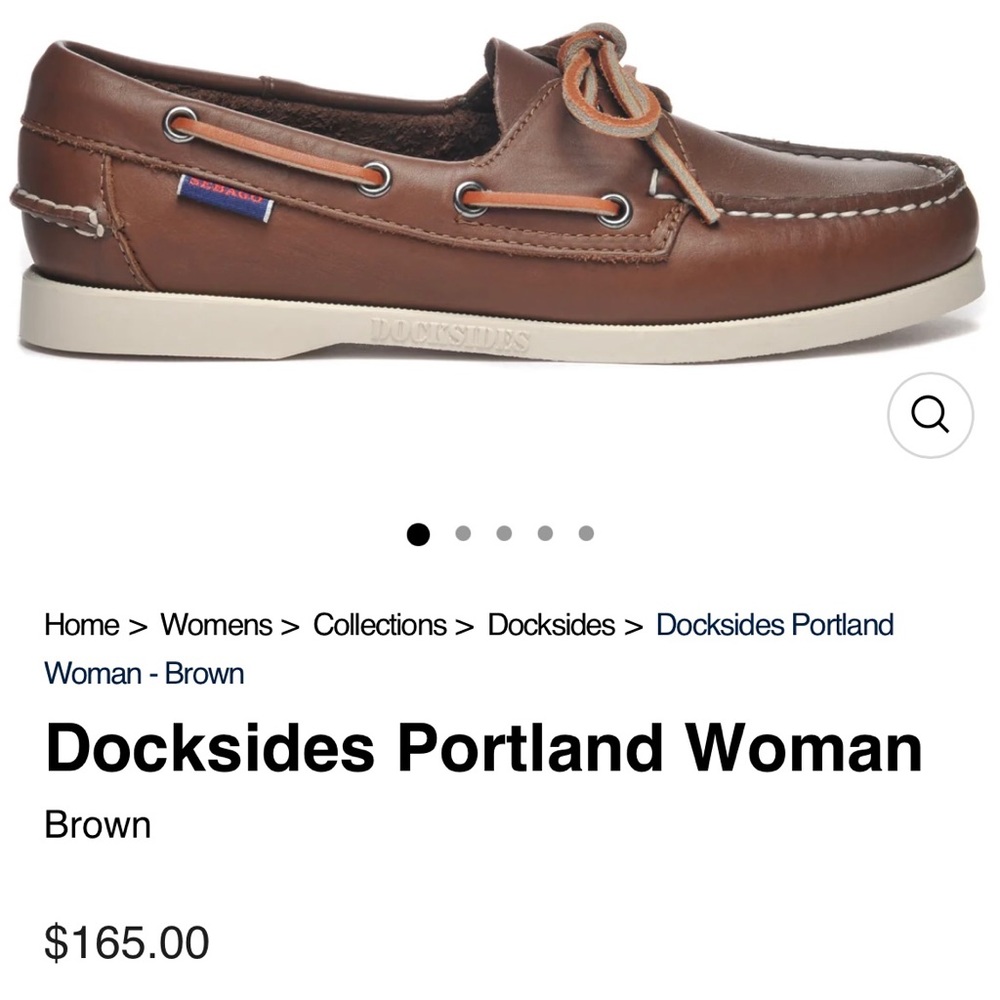 Like New CLASSIC Sebago Dockside "Portland" Boat Shoes Brown- Sz 5.5 M